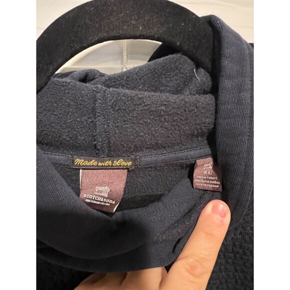 Scotch & Soda Men's Navy Textured Hooded Sweater - Size - Picture 4 of 5